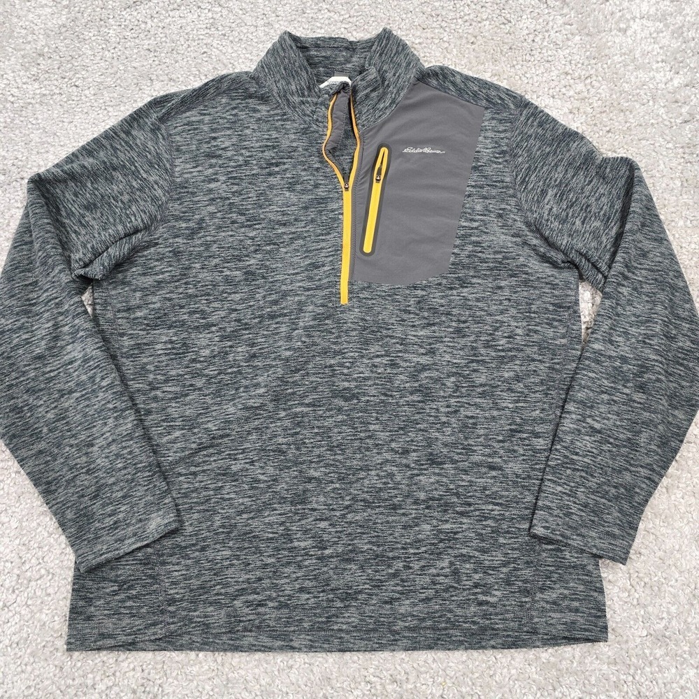 Eddie Bauer First Ascent Quarter Zip Pullover Mens TXL Gray Gorpcore Sweater